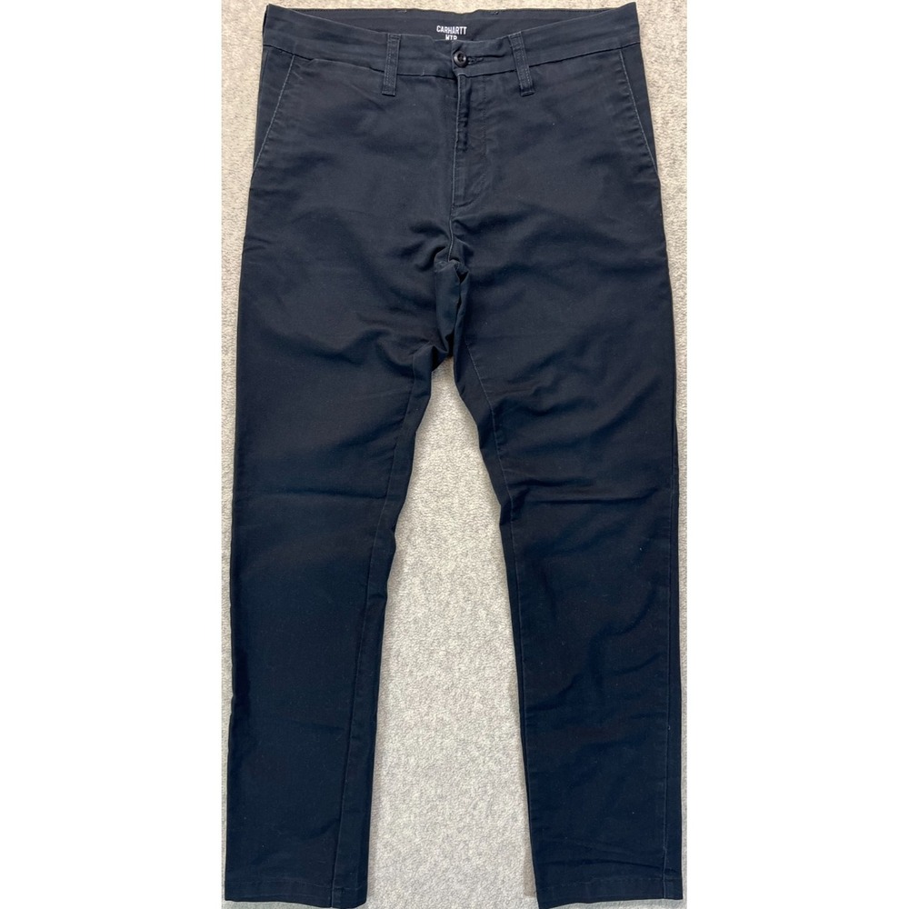 Carhartt WIP Sid Chino Pants Men's Slim Fit Black Flat Front Straight Leg 32x32